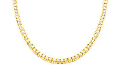 5mm 14K Gold Diamond Cuban Link Chain