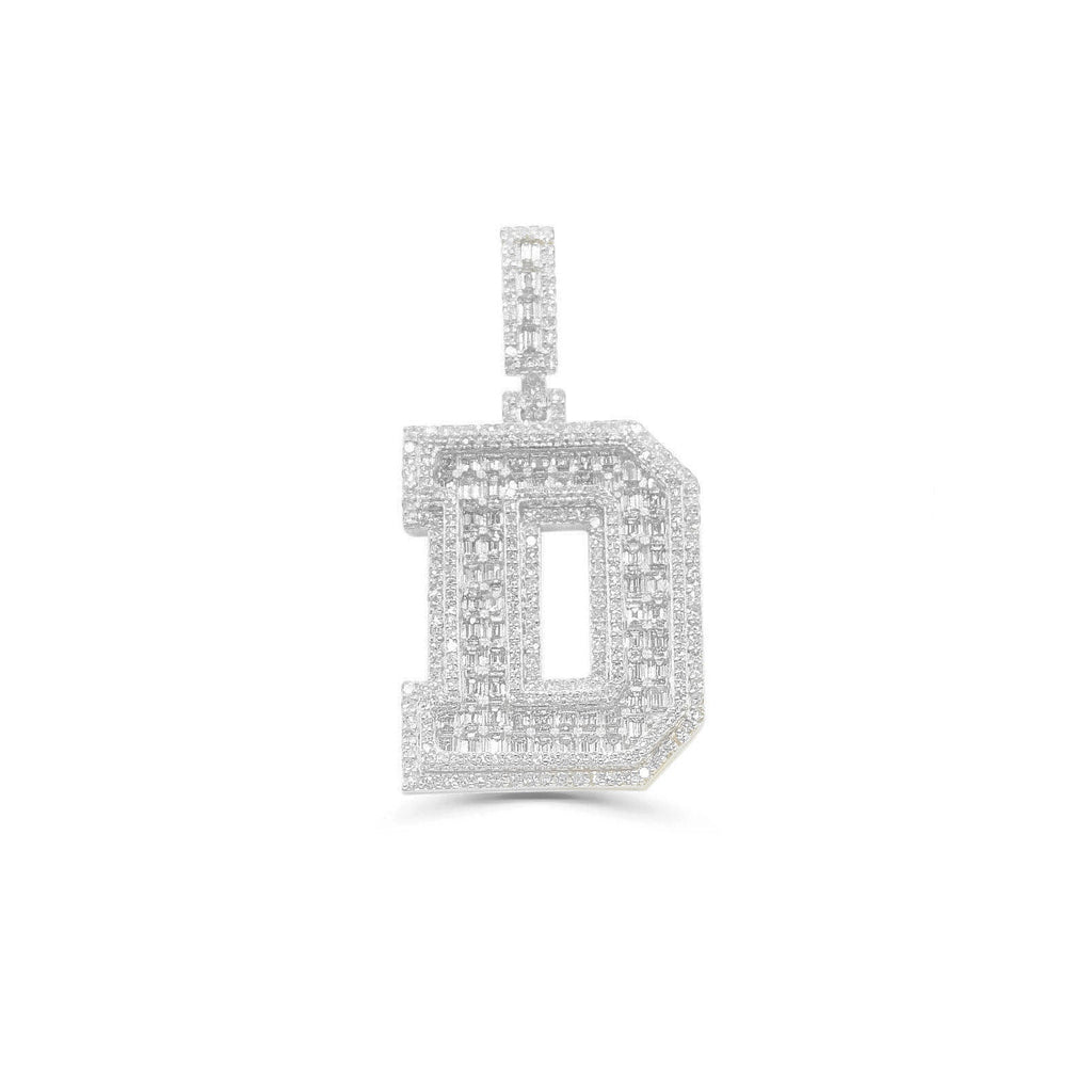 10K Gold Diamond Letter D Pendant