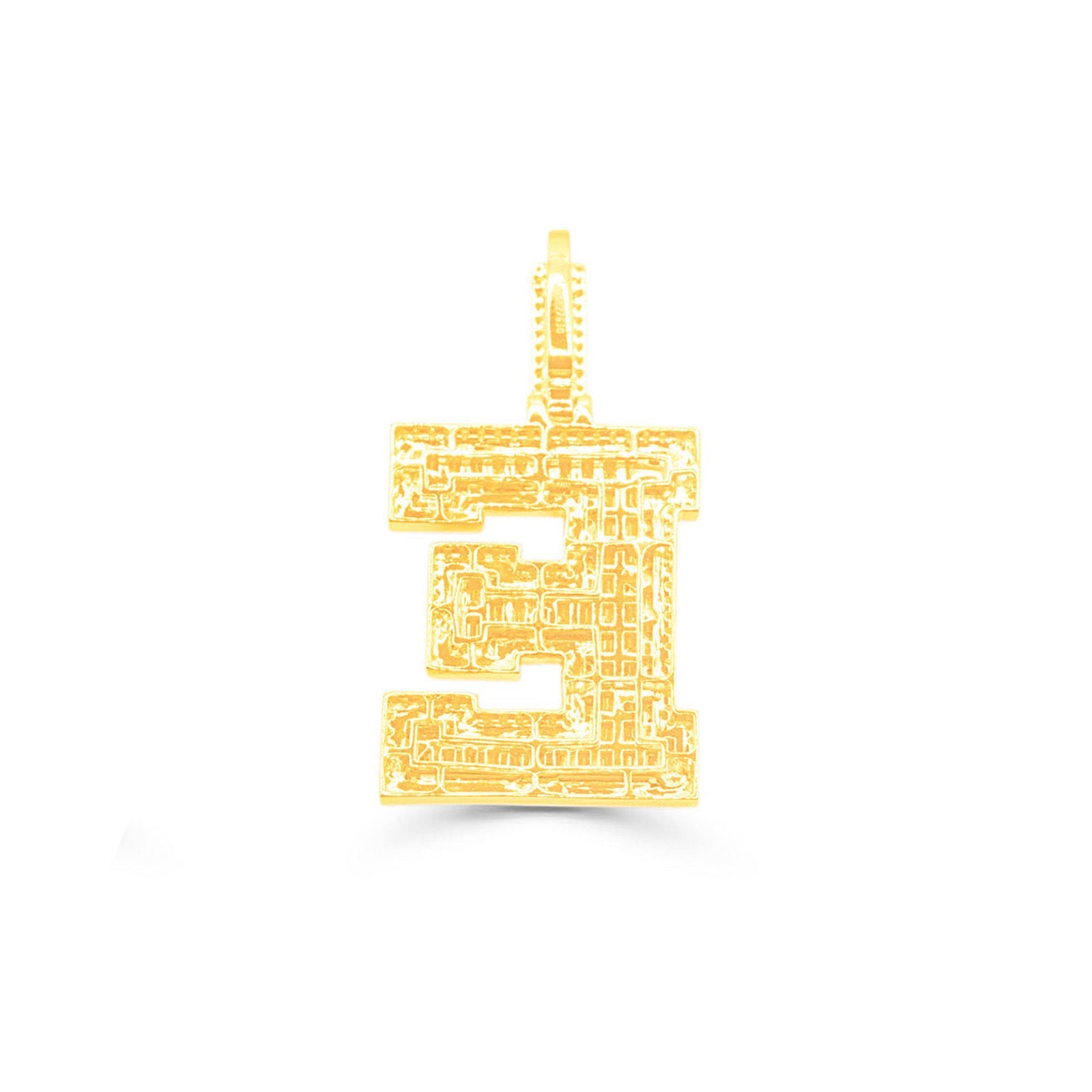 10K Gold Diamond Letter E Pendant