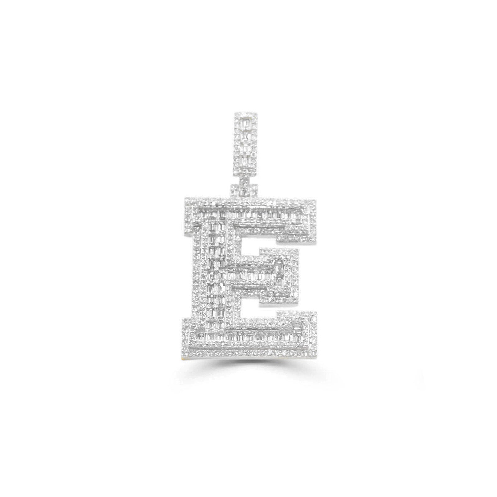 10K Gold Diamond Letter E Pendant