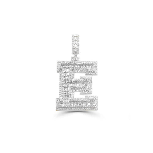 10K Gold Diamond Letter E Pendant