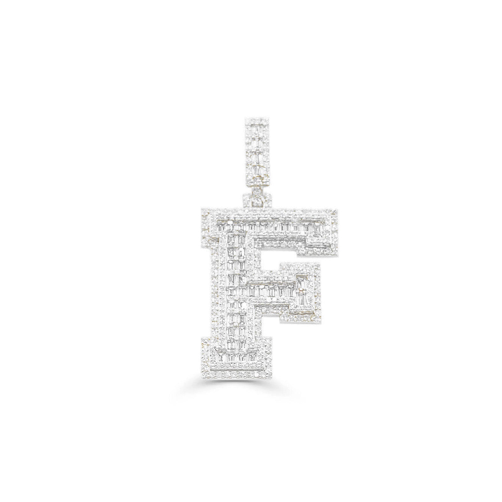 10K Gold Diamond Letter F Pendant