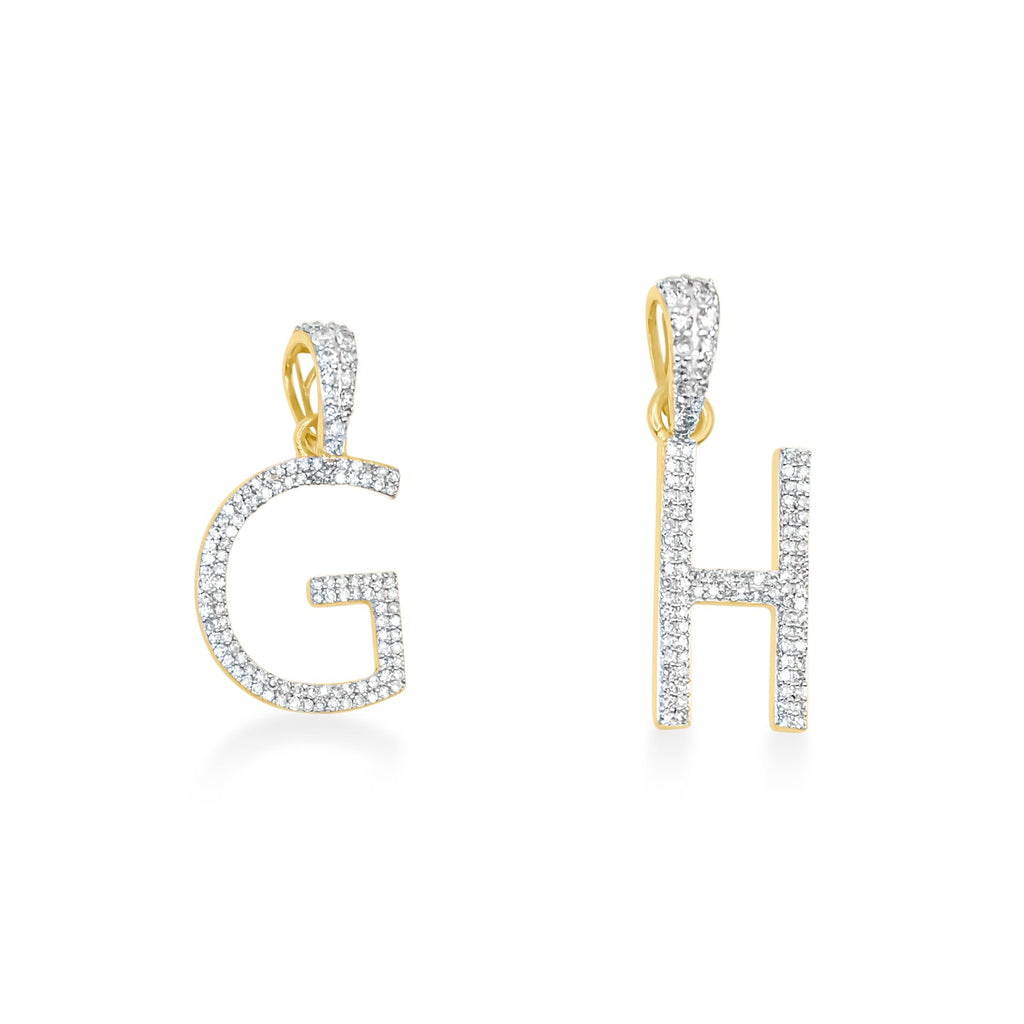 10K Yellow Gold Letter Initials Pendant