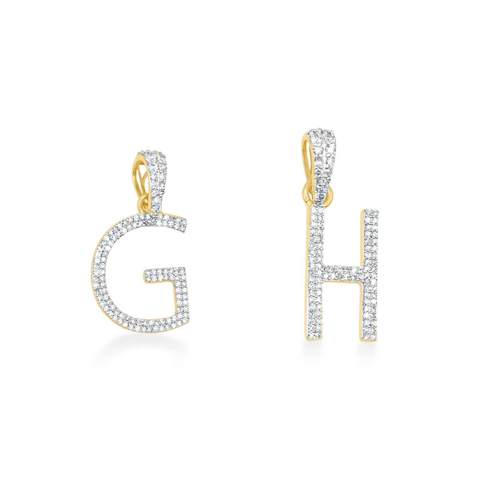 10K Yellow Gold Letter Initials Pendant