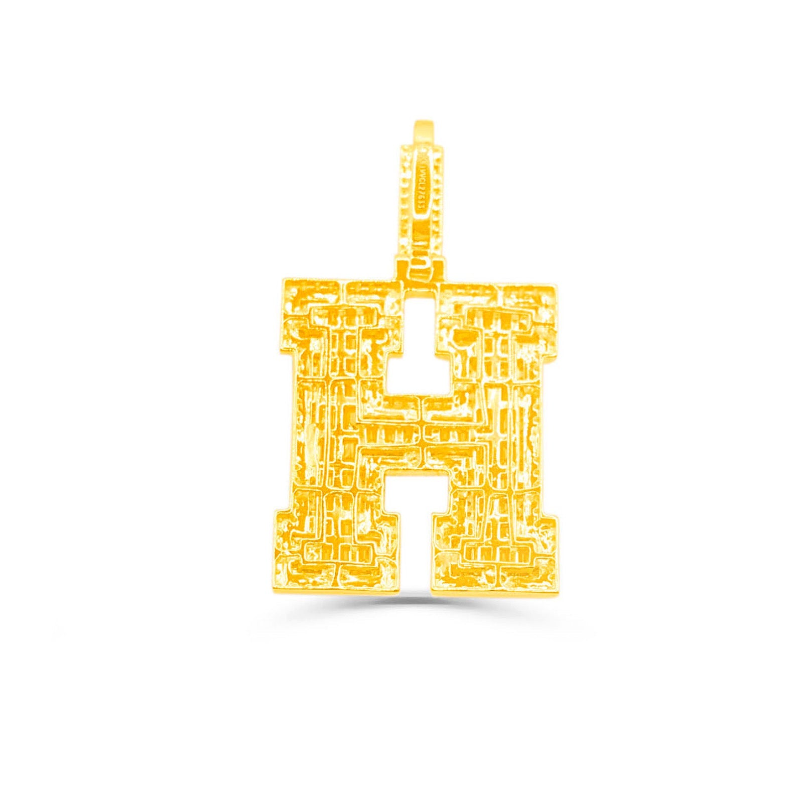 10K Gold Diamond Letter H Pendant