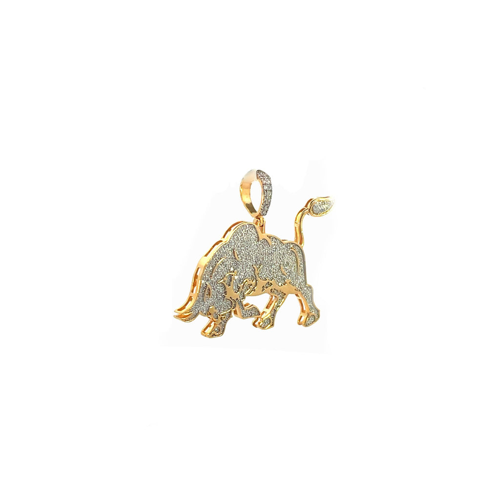 10K Yellow Gold Diamond Pendant for Men 0.93CT