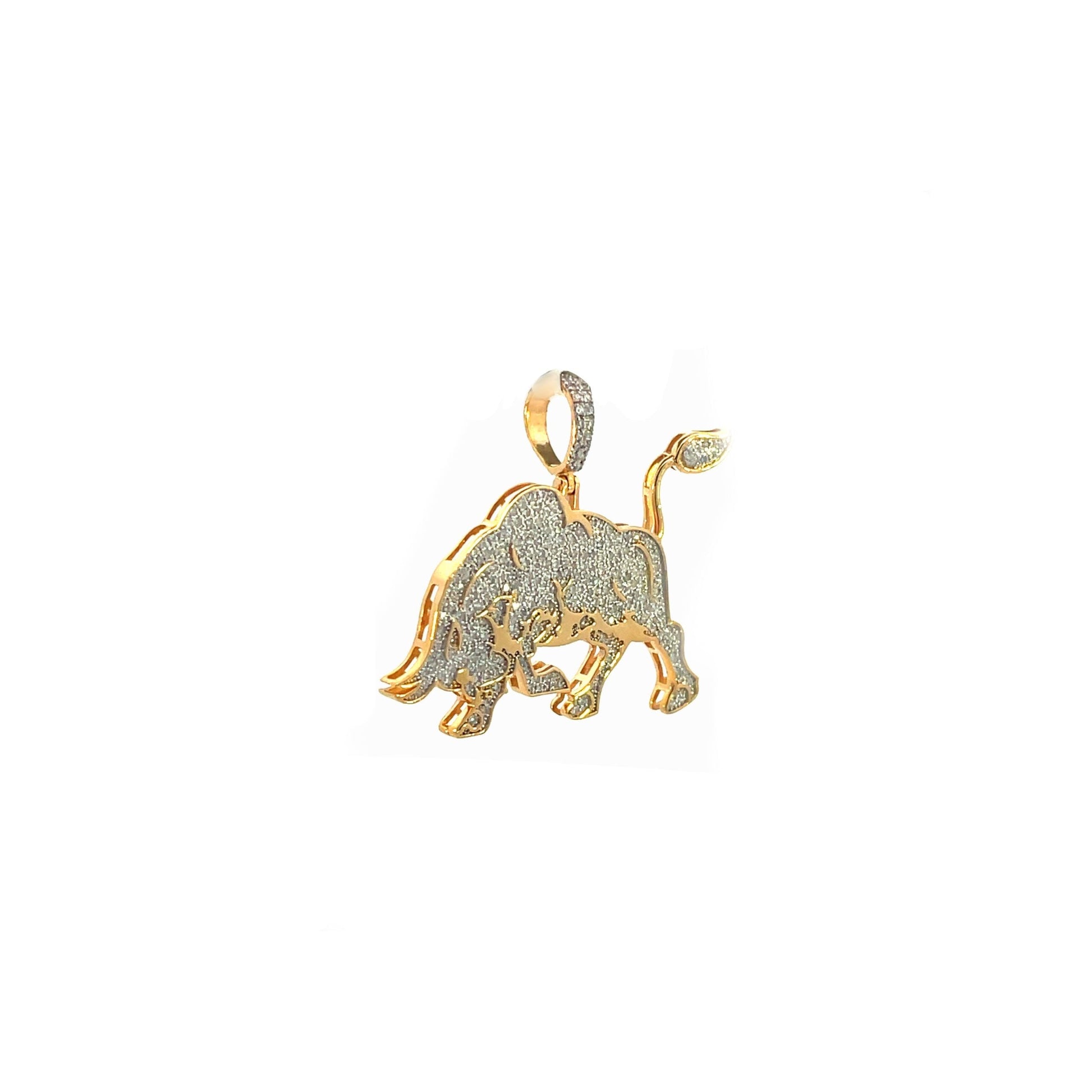 10K Yellow Gold Diamond Pendant for Men 0.93CT