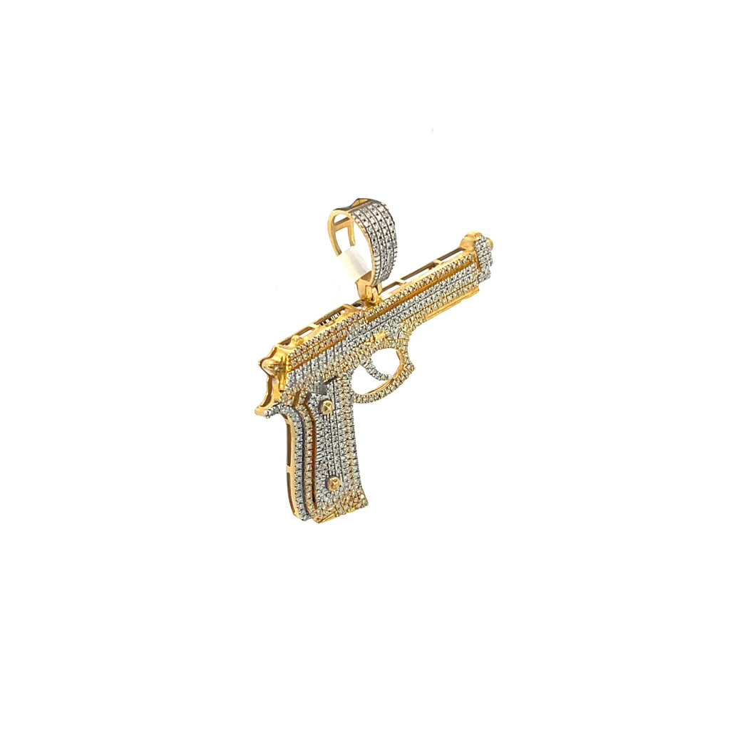 10K Yellow Gold Diamond Pendant for Men 0.80CT
