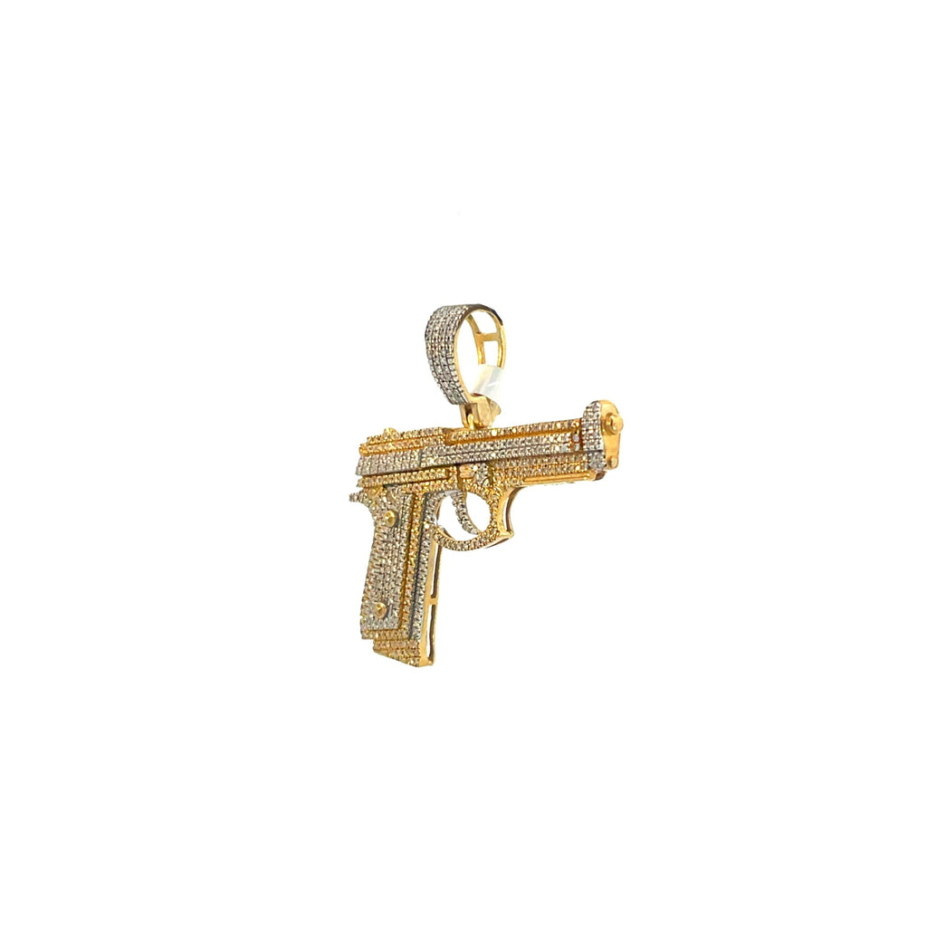 10K Yellow Gold Diamond Pendant for Men 0.80CT