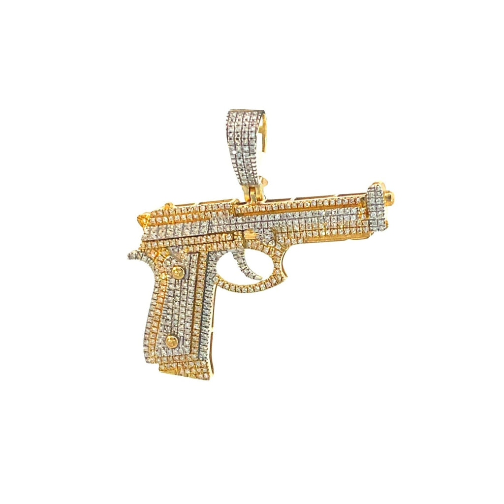 10K Yellow Gold Diamond Pendant for Men 0.80CT