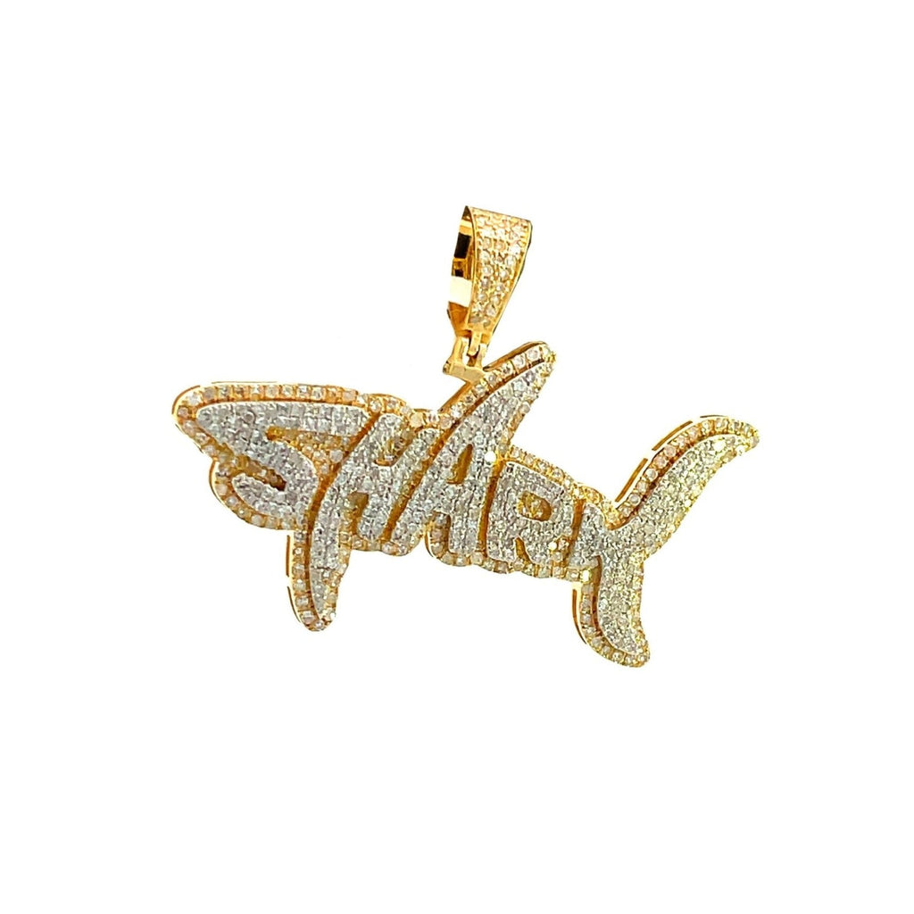 10K Yellow Gold Diamond Pendant for Men 1.50CT