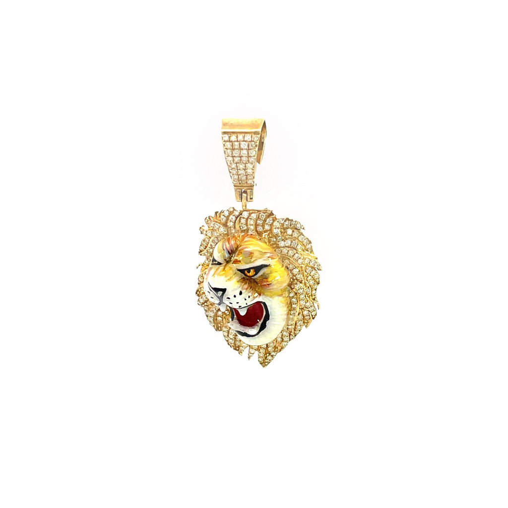 10K Yellow Gold Diamond Pendant for Men 2.30CT