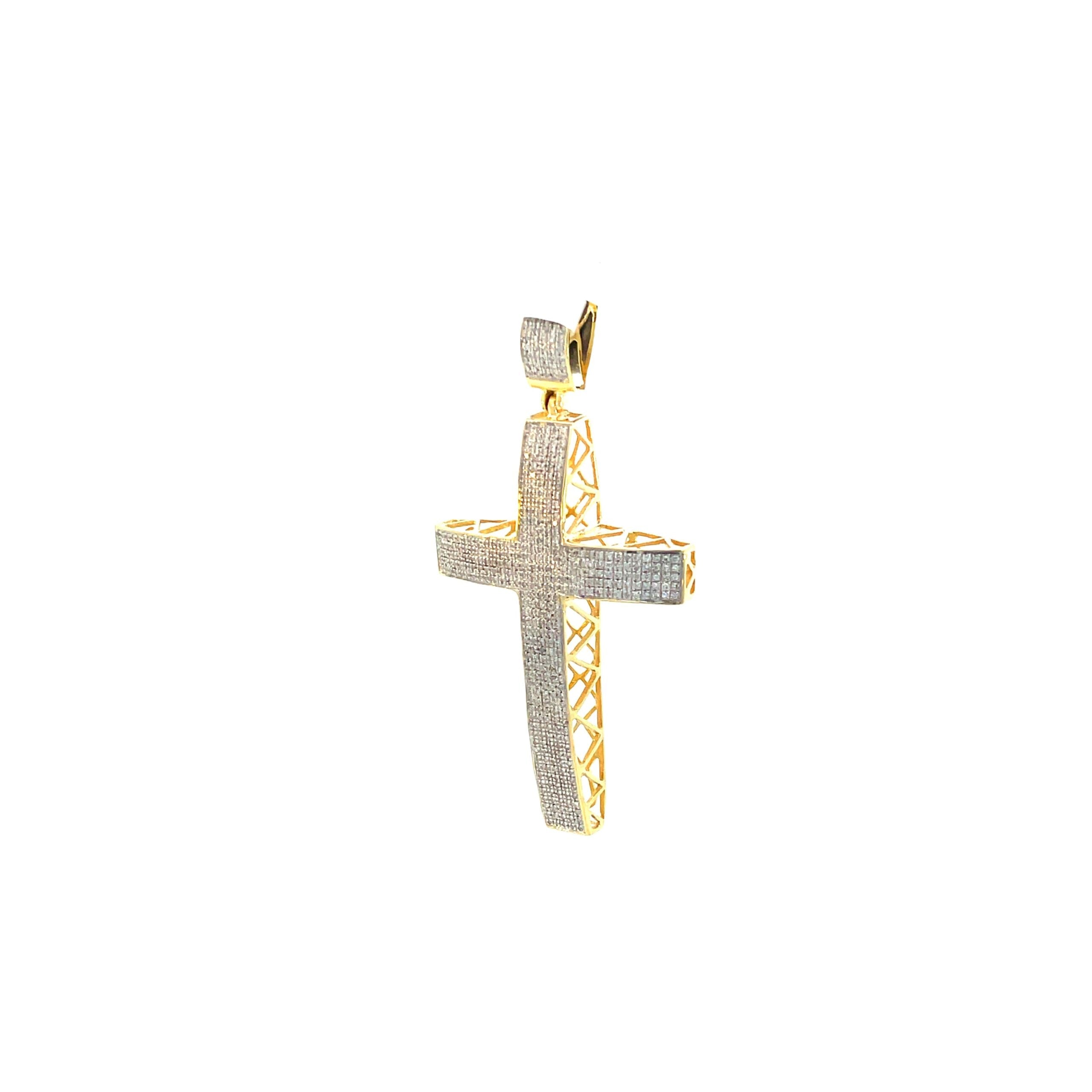 10K Yellow Gold Diamond Pendant for Men 0.26