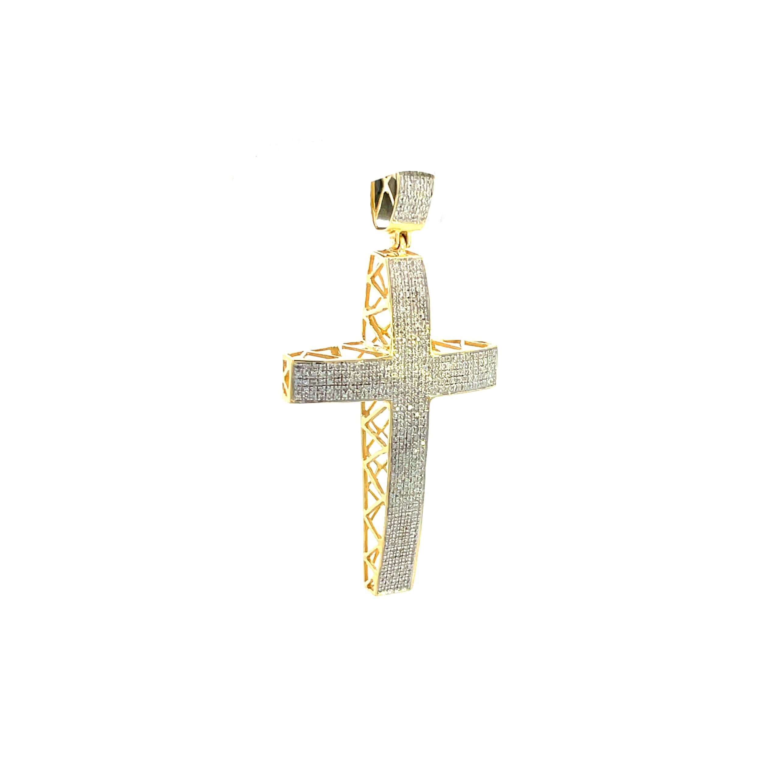 10K Yellow Gold Diamond Pendant for Men 0.26