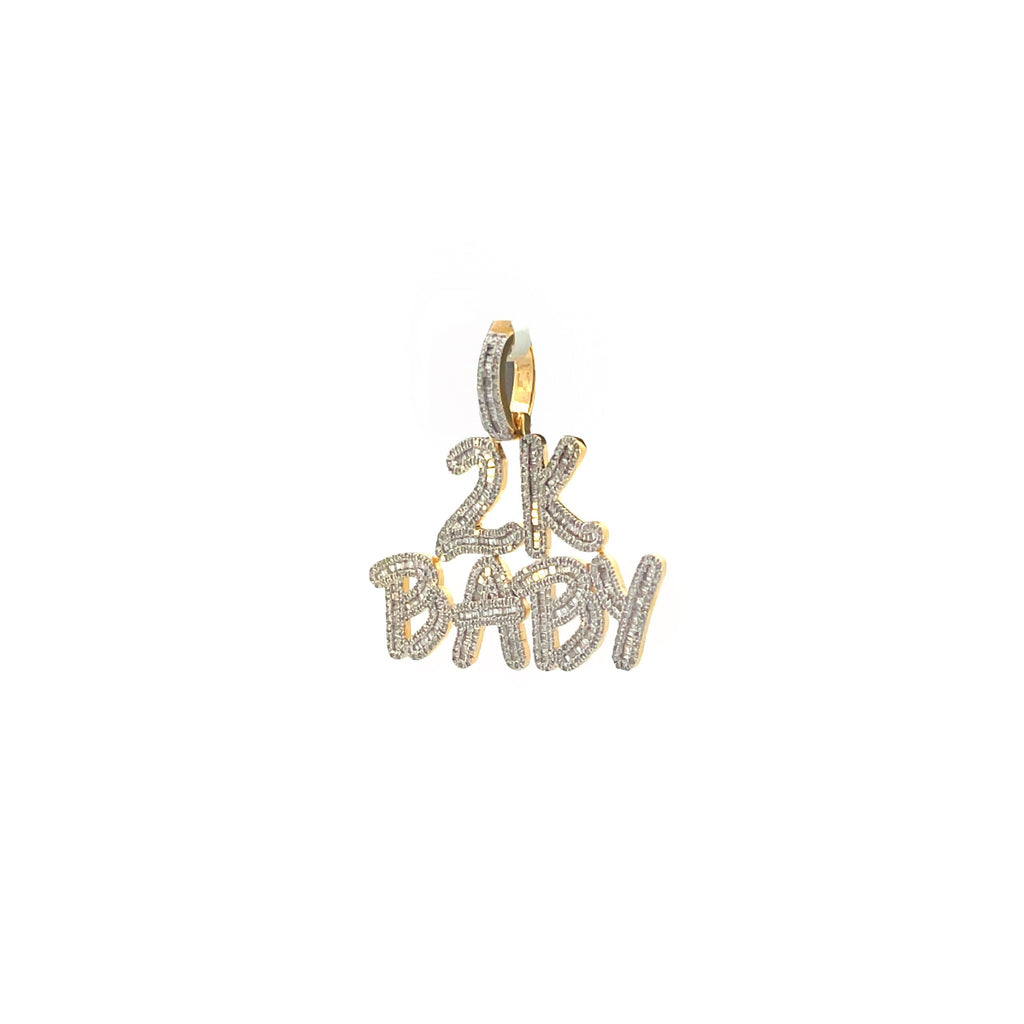 10K Yellow Gold Diamond Pendant For Men