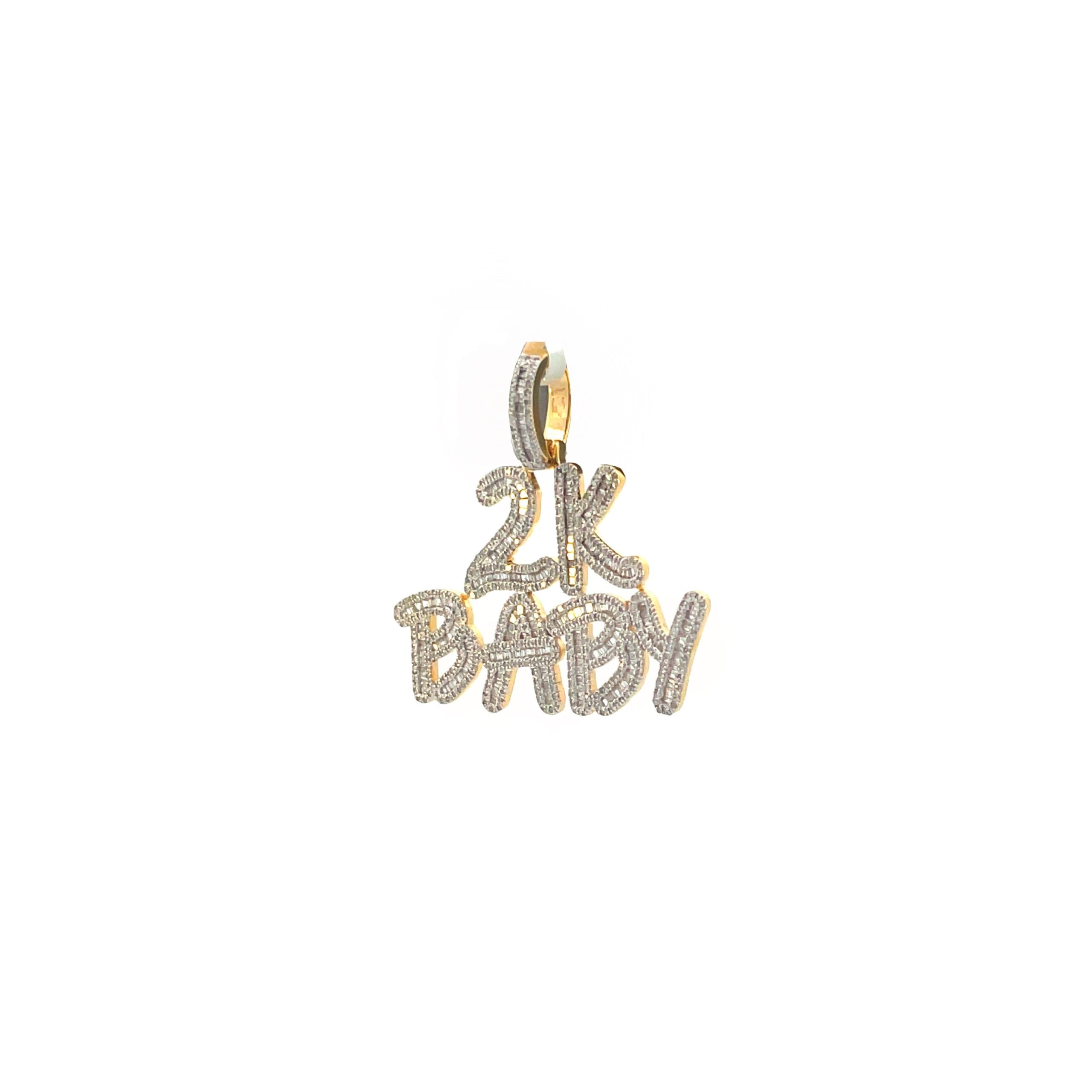 10K Yellow Gold Diamond Pendant For Men