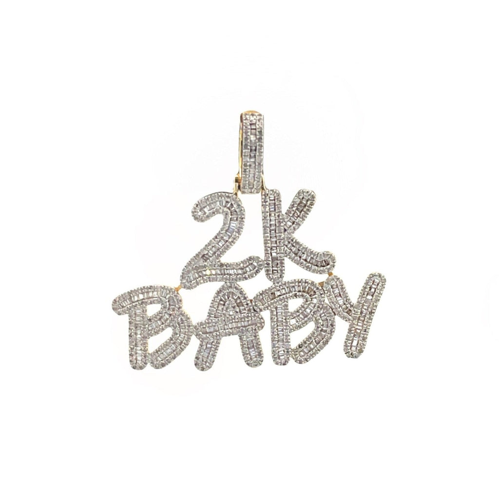 10K Yellow Gold Diamond Pendant For Men