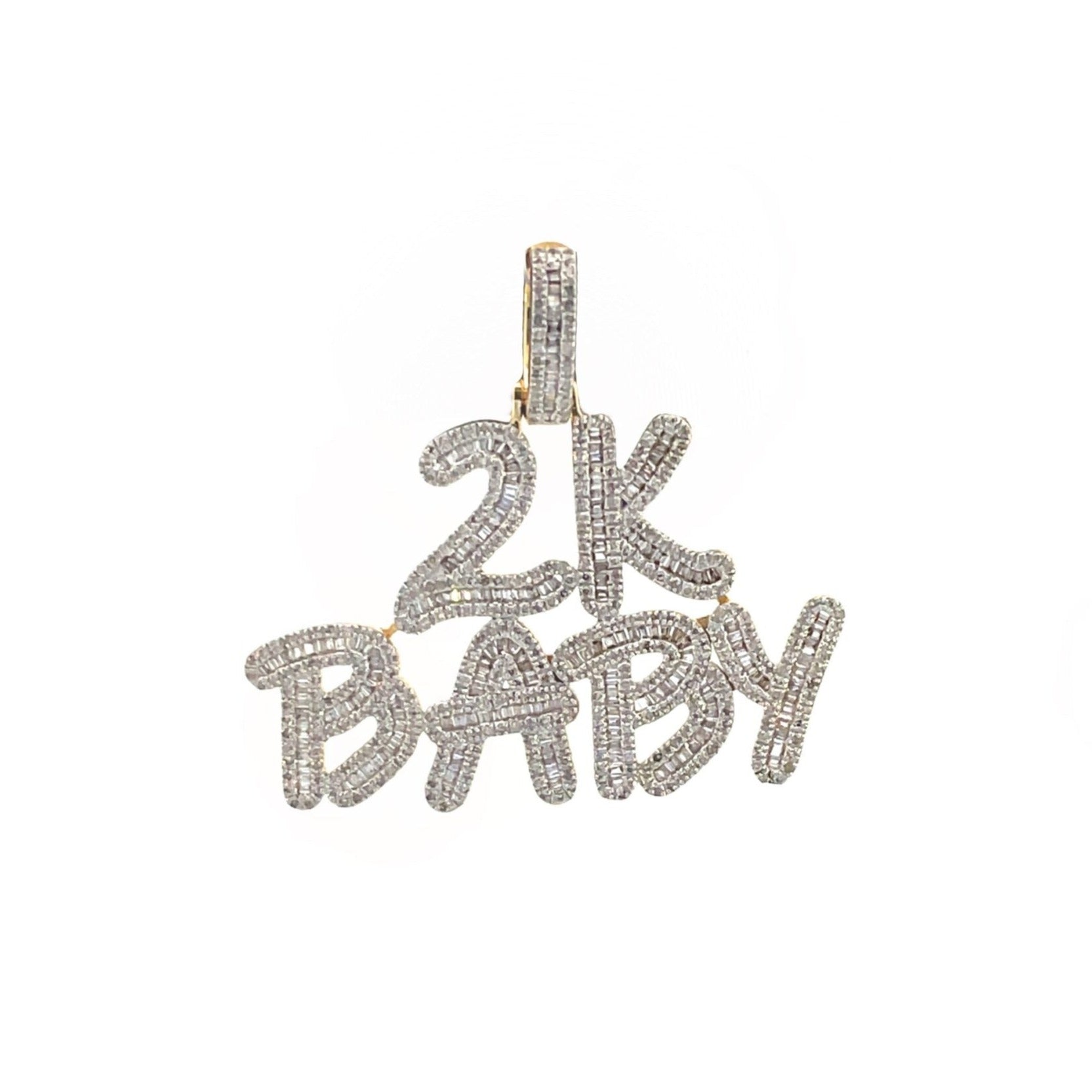 10K Yellow Gold Diamond Pendant For Men