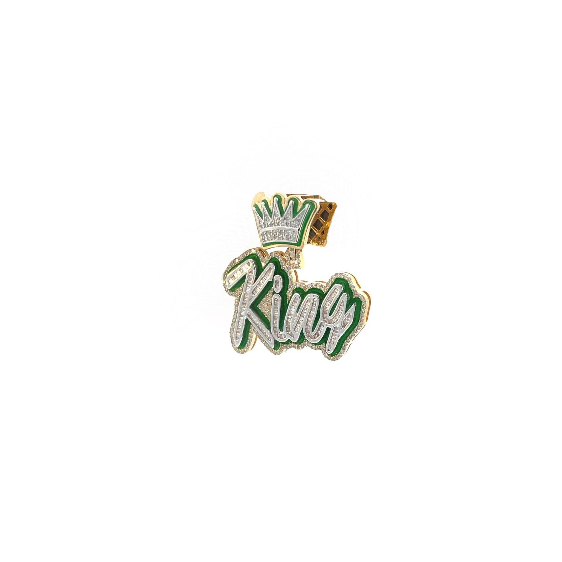 10K Yellow Gold Diamond Pendant For Men