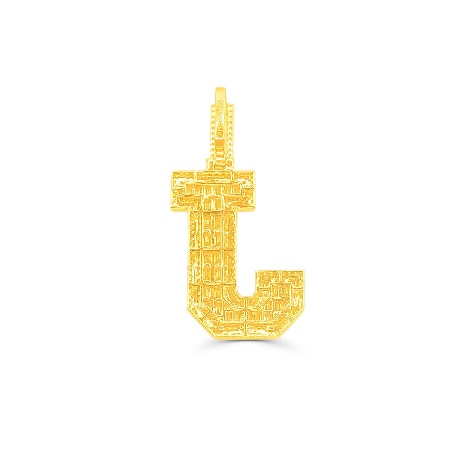 10K Gold Diamond Letter J Pendant