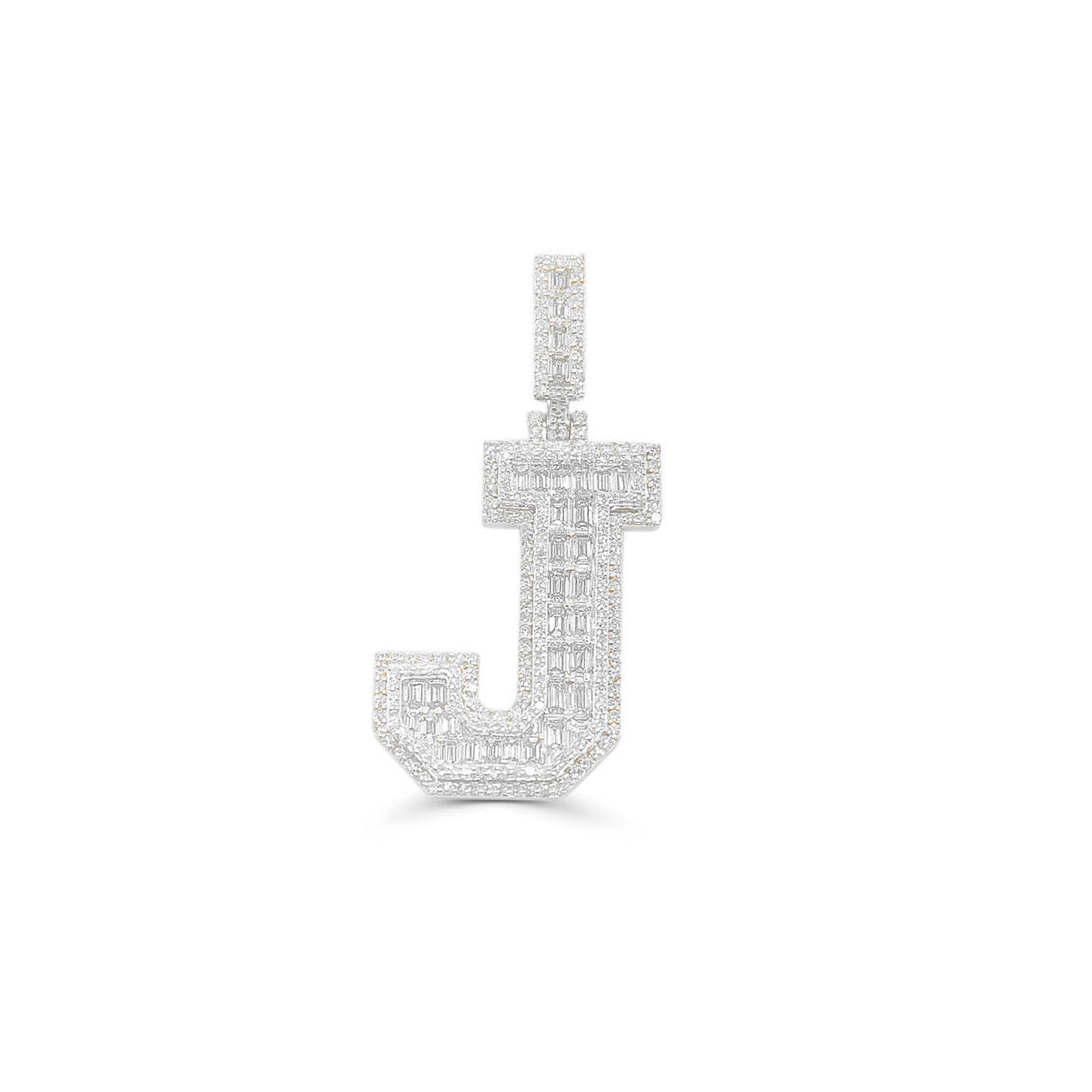 10K Gold Diamond Letter J Pendant