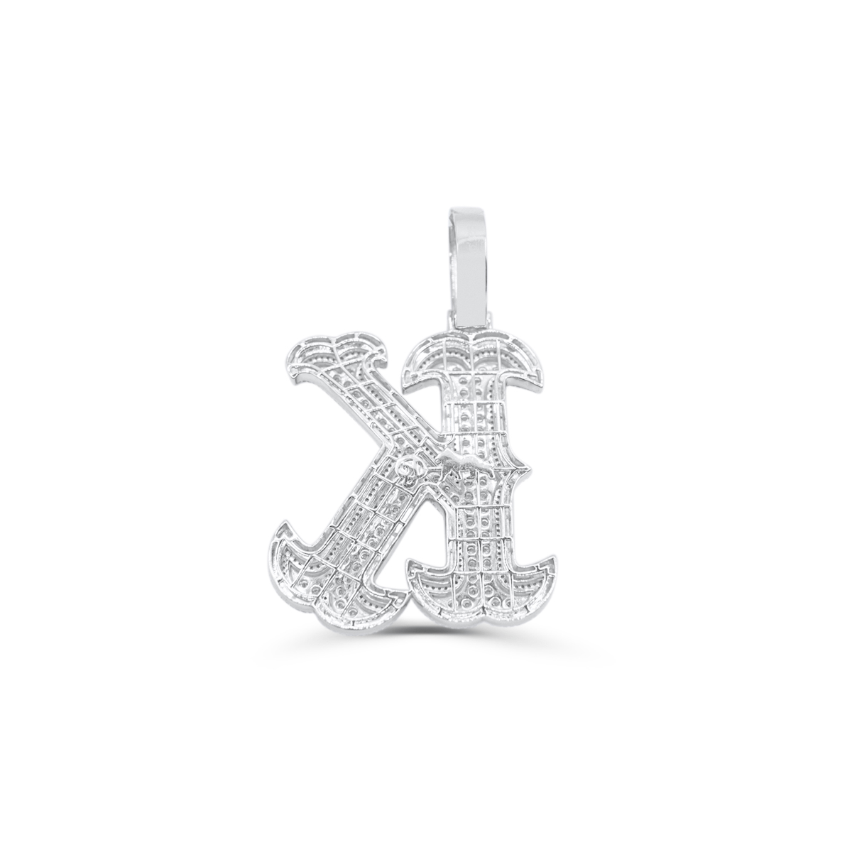 10K Gold Diamond Letter K Pendant 2.00CT