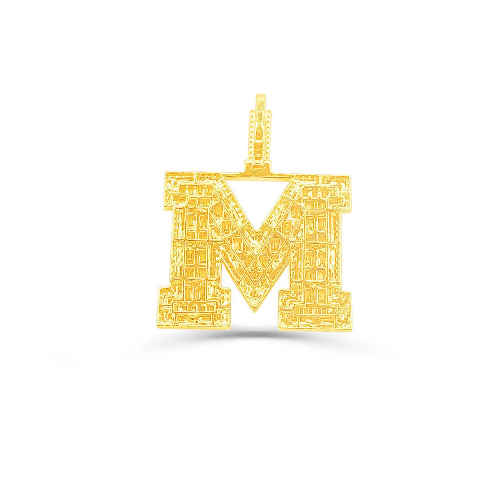10K Gold Diamond Letter M Pendant
