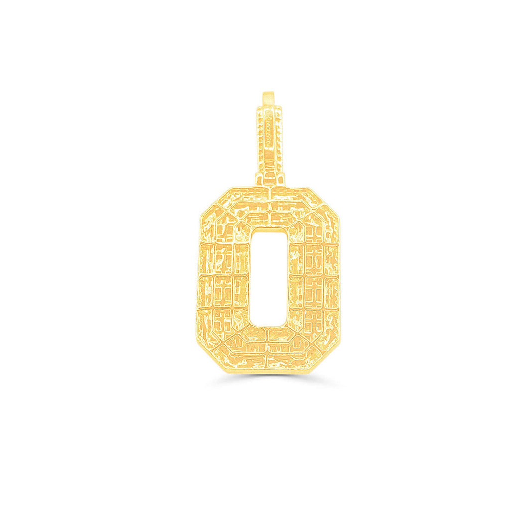 10K Gold Diamond Letter O Pendant