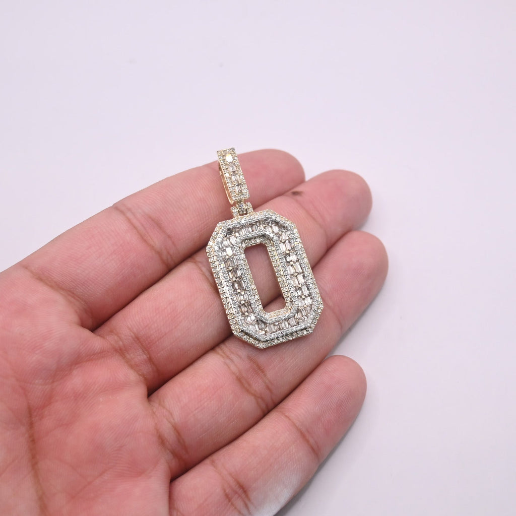 10K Gold Diamond Letter O Pendant
