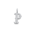 925 Sterling Silver Diamond Letter P Pendant 2.00CT