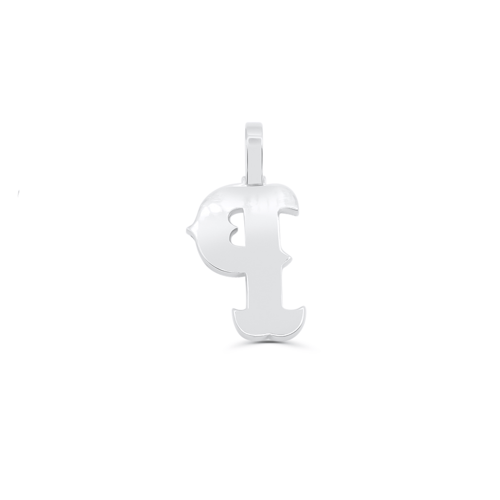 925 Sterling Silver Diamond Letter P Pendant 2.00CT