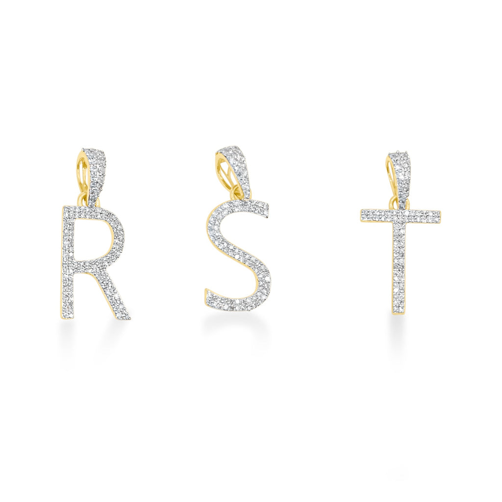 10K Yellow Gold Letter Initials Pendant