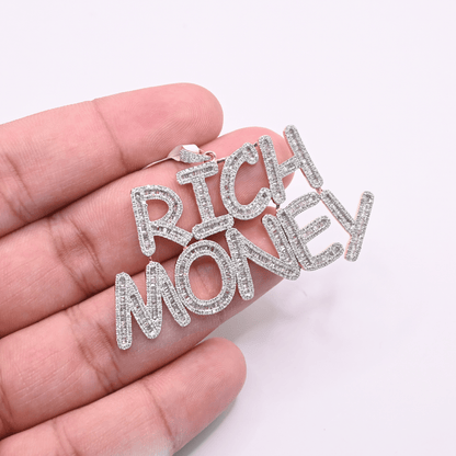 10K Gold Diamond Rich Money Pendant 5.00CT