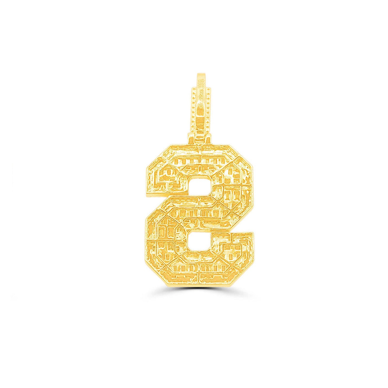 10K Gold Diamond Letter S Pendant