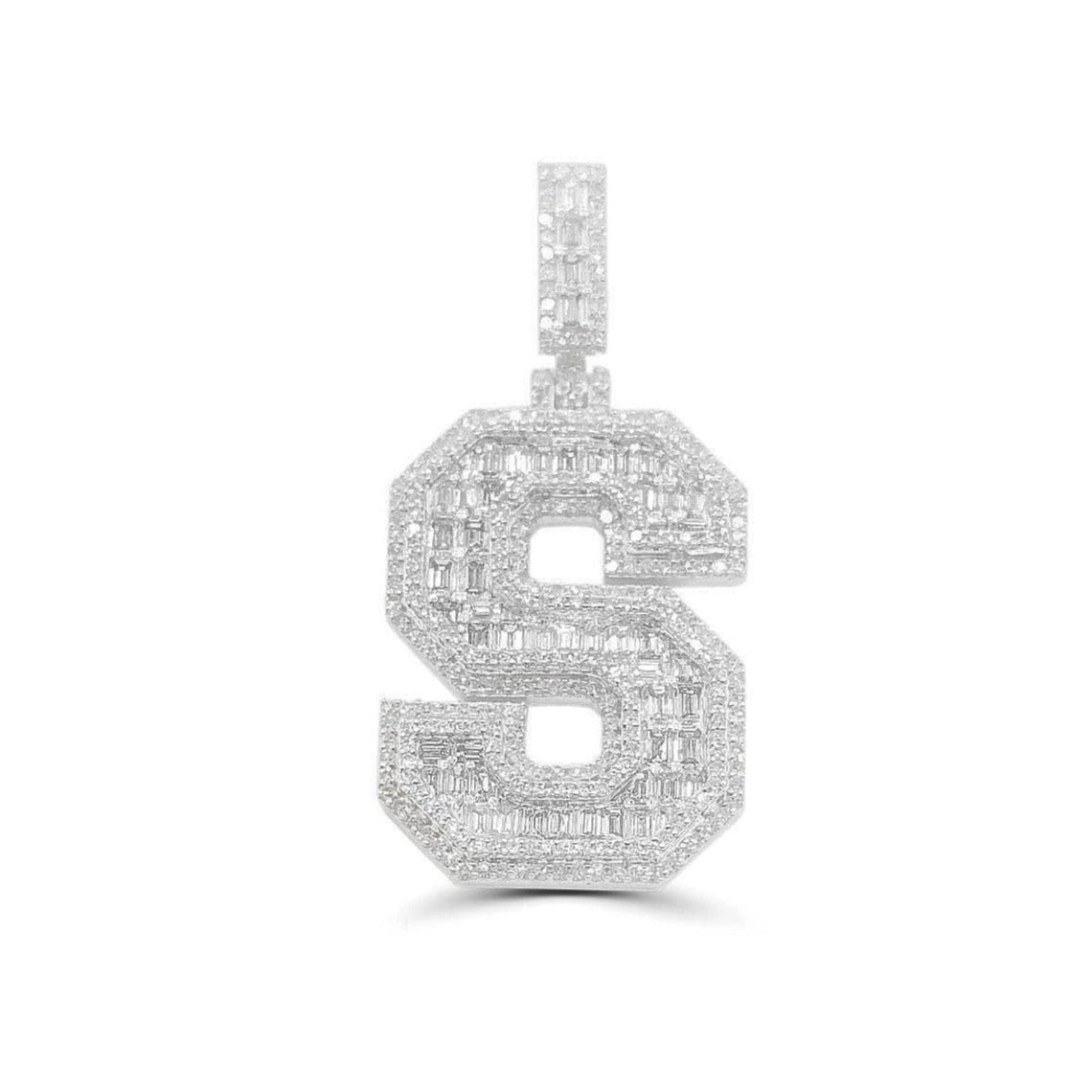 10K Gold Diamond Letter S Pendant