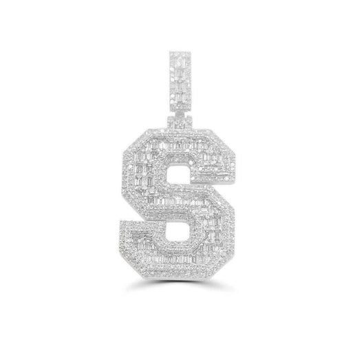 10K Gold Diamond Letter S Pendant
