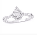 10KT Gold Diamond Women's Ring 0.10CTW