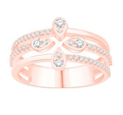 14KT Gold Diamond Women's Ring 0.40CTW