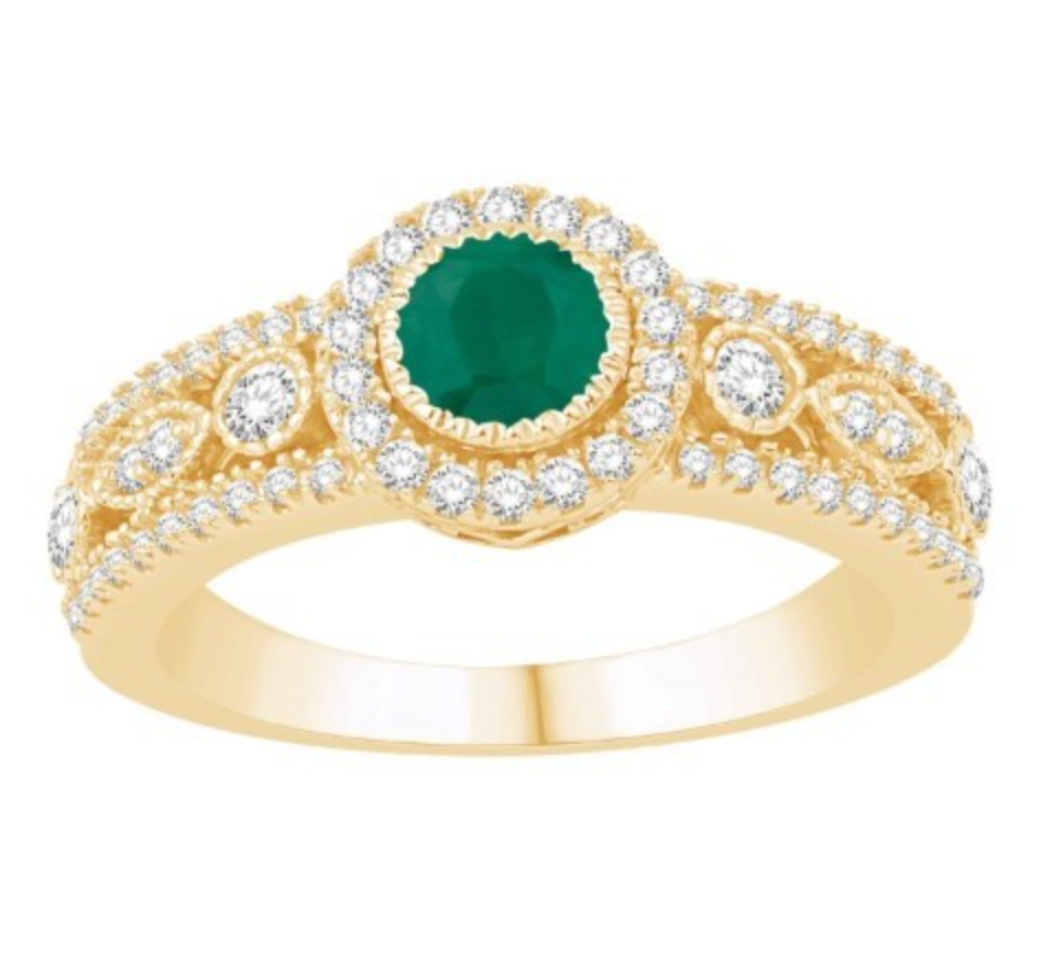 14KT Gold Diamond Women's Ring 0.73CTW