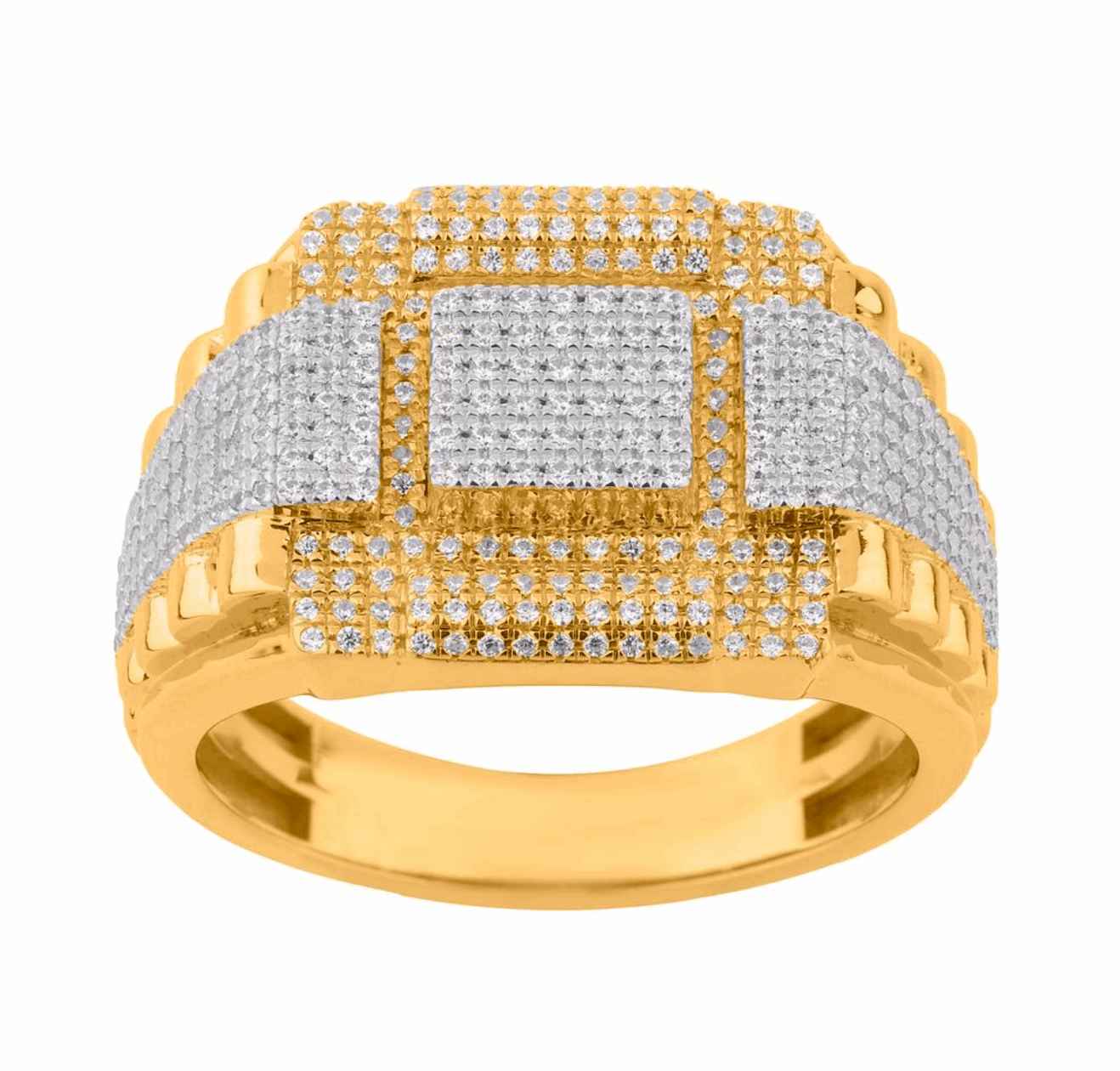 10K Gold Diamond Men's Ring 0.82CT