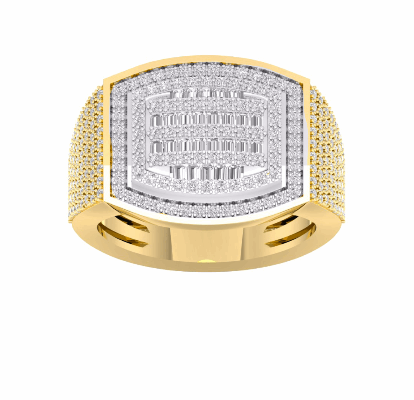 10K Gold Diamond Men's Ring 1.00CT