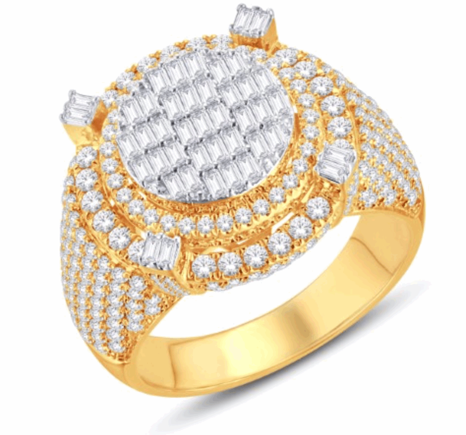 10K Gold Diamond Men's Ring 2.21CT