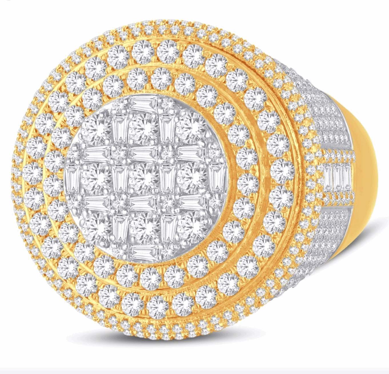 10K Gold Diamond Men's Ring 3.00CT