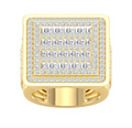 10K Gold Diamond Square Men's Ring 3.00CT