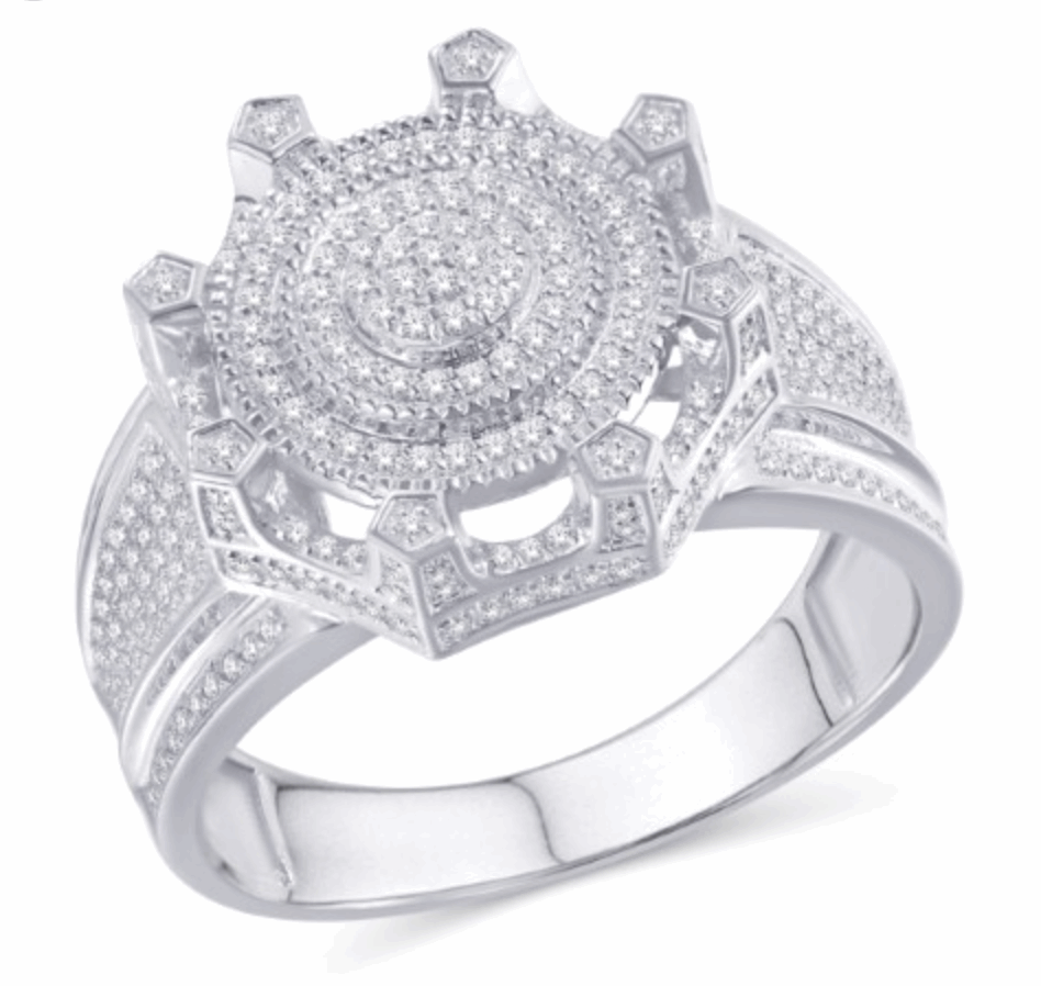10K Gold Diamond Men's Ring 0.74CT
