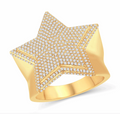 10K Gold Diamond Men's Star Ring 0.98CT