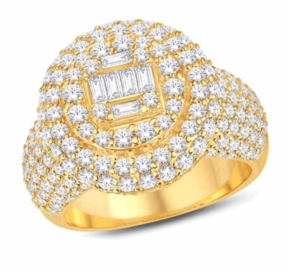 10K Gold Diamond Men's Ring 3.84CT