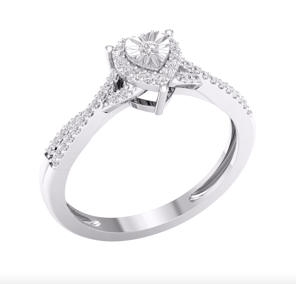 10KT Gold Diamond Women's Ring 0.15CTW