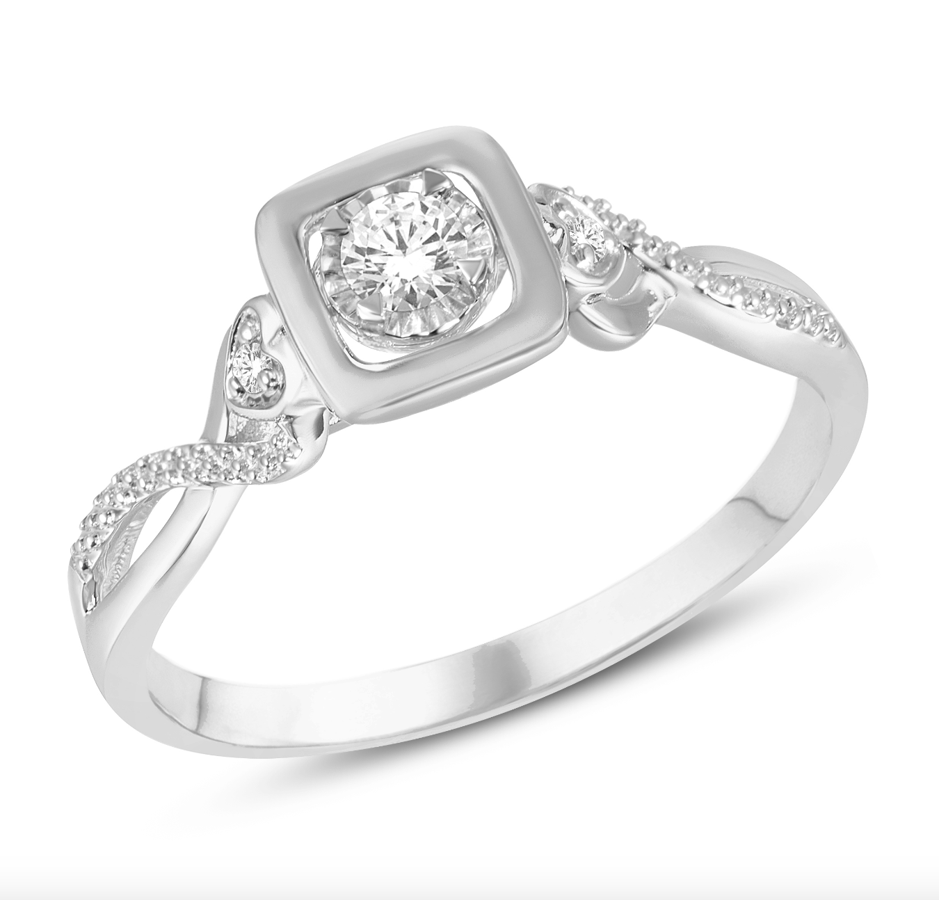 14KT Gold Diamond Women's Ring 0.11CTW