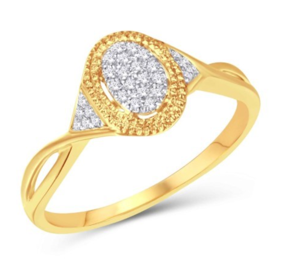 10KT Gold Diamond Women's Ring 0.1CTW